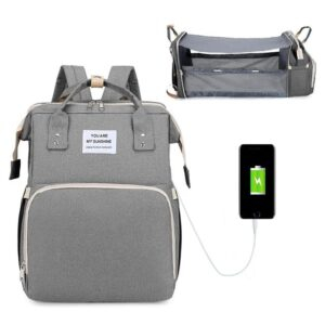 Gray Baby Diaper Crib Backpacks JuniorHaul