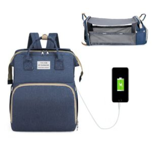 Navy Blue Baby Diaper Crib Backpacks JuniorHaul