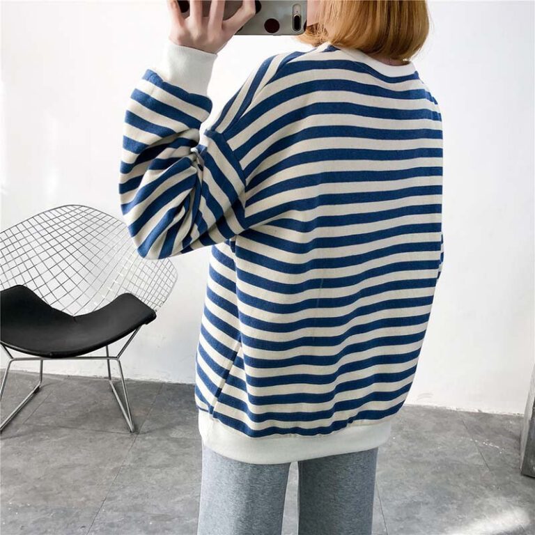 Blue Striped Loose Nursing Sweatshirt JuniorHaul
