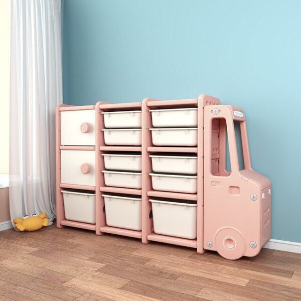 3x3 pink Car Shaped Storage For Kids JuniorHaul