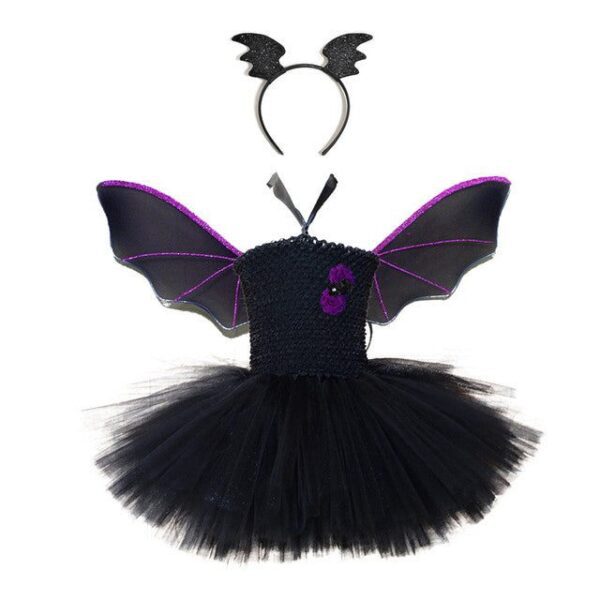 1 / M(3-4Y) Halloween Vampire Bat Ball Gown With wings Princess Dress JuniorHaul