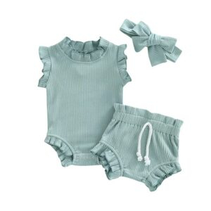 Green 2 / 0-3M Newborn Baby Girl Romper JuniorHaul