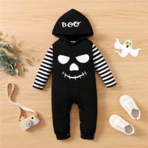 18-24M Halloween Skeleton Strip Printing Jumpsuit JuniorHaul