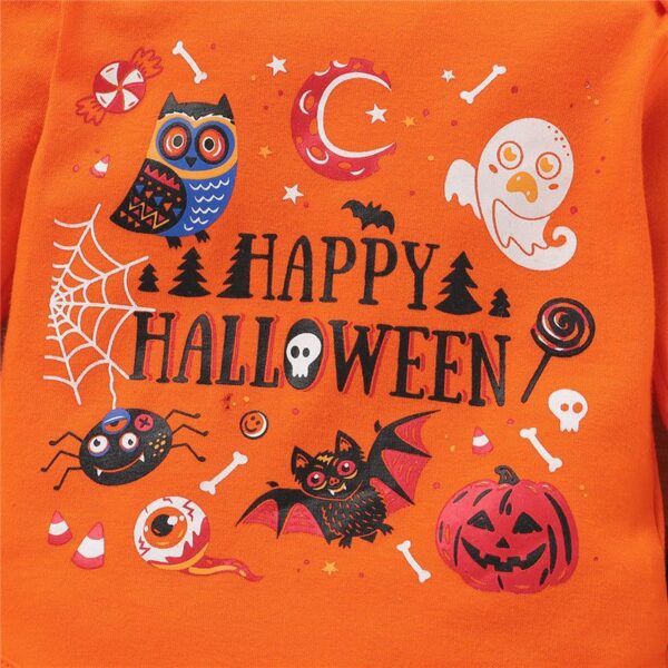 Halloween 3pcs Pumpkin Printed Long Sleeve Romper JuniorHaul