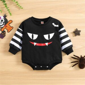 2 / 0-6M Halloween Pumpkin Printed Stripe Baby Sweatshirt JuniorHaul