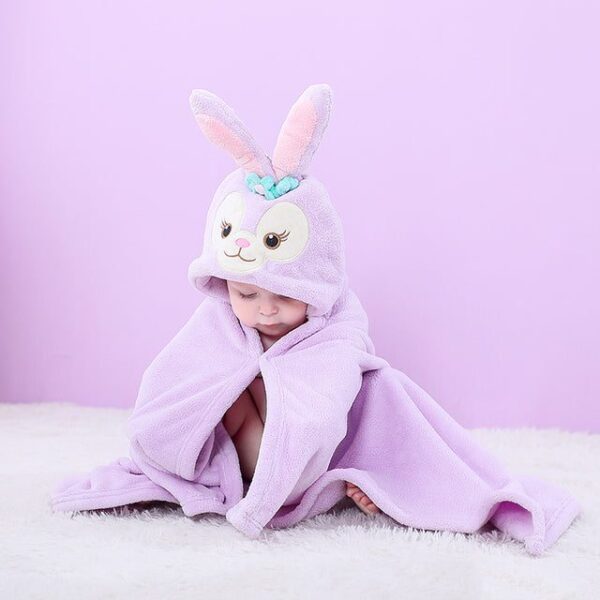 Purple Bunny / S(0-3Y) Soft Baby Hooded Bathrobes JuniorHaul