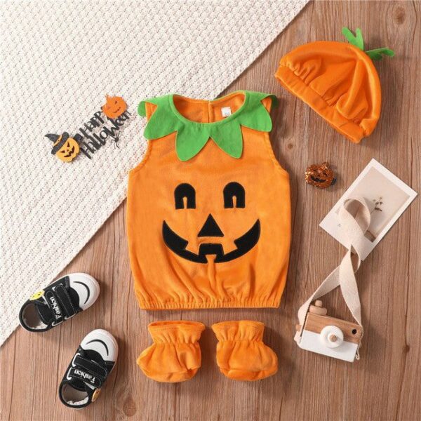9-12M Halloween 3PCS Pumpkin Cosplay Costume JuniorHaul