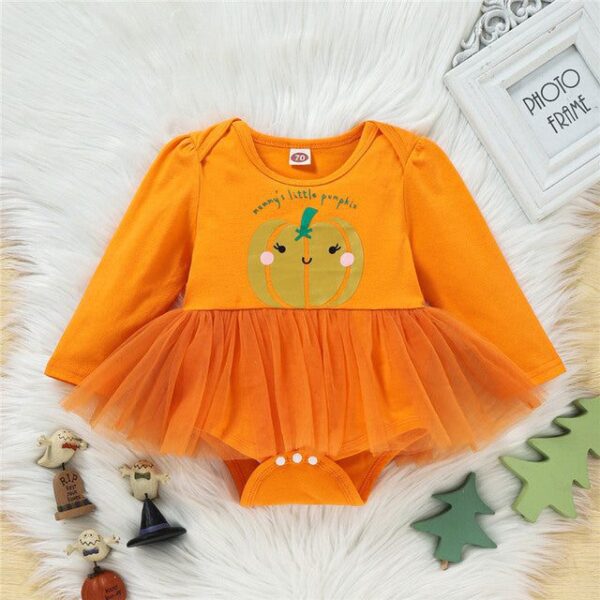 12-18M Halloween Pumpkin Baby Girls Dress One-Piece JuniorHaul