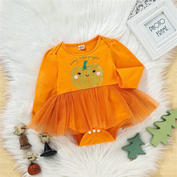 Halloween Pumpkin Baby Girls Dress One-Piece JuniorHaul