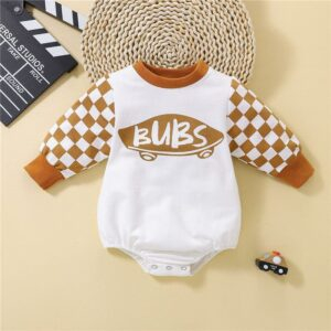 2 / 3-6M Halloween 3PCS Grid printed Baby Jumpsuits JuniorHaul