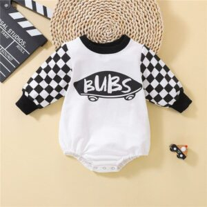 1 / 3-6M Halloween 3PCS Grid printed Baby Jumpsuits JuniorHaul