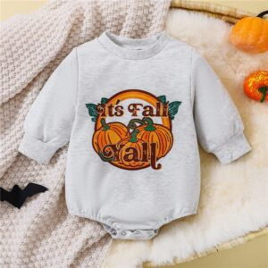 12-18M Halloween 3PCS Pumpkin printed Baby Jumpsuits JuniorHaul