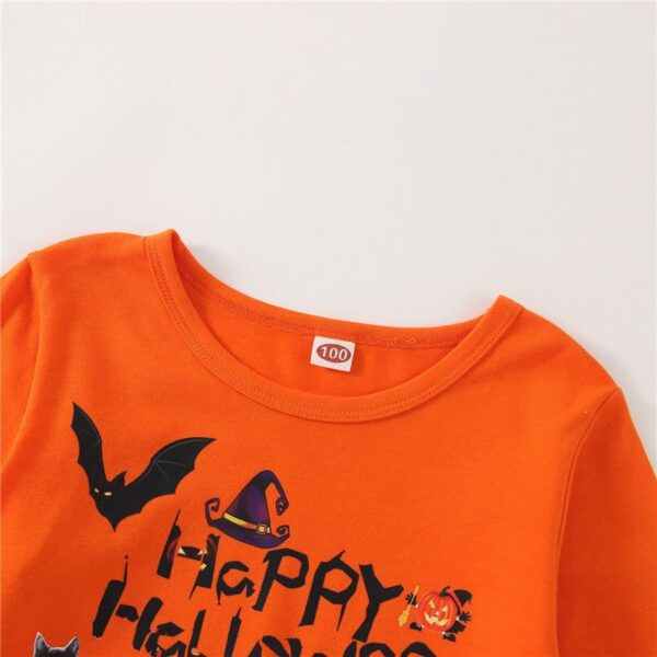 Halloween Long Sleeve Pumpkin printed Top Bell-Bottoms JuniorHaul
