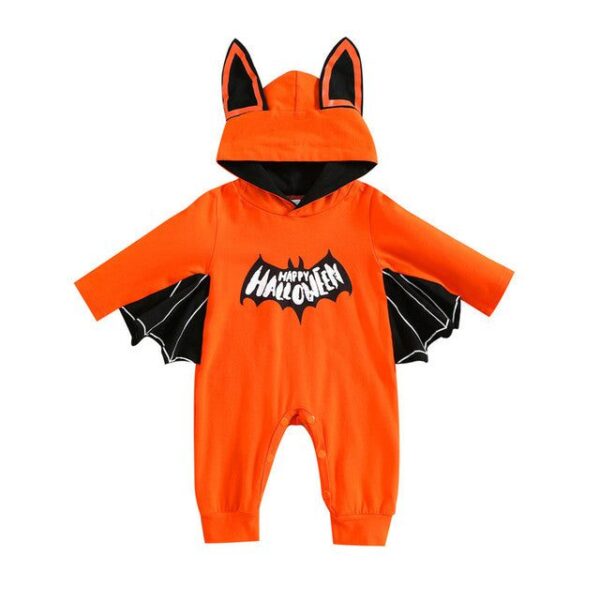 1 / 6-9M Halloween Lovely Pumpkin Bat Carnival Jumpsuit JuniorHaul