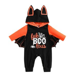 2 / 9-12M Halloween Lovely Pumpkin Bat Carnival Jumpsuit JuniorHaul
