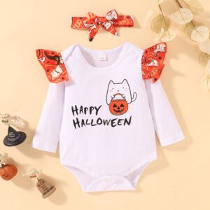Halloween 3pcs Pumpkin Onesie Skirt Headband JuniorHaul