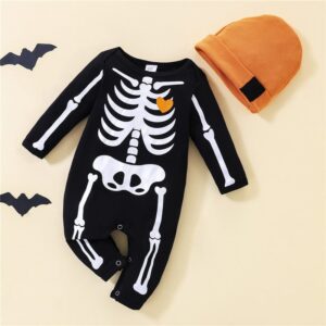 Buy Infant Skeleton Jumpsuit With Hat - Halloween Attire
