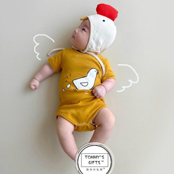 short sleeve / 3M Summer Baby Chick Costume With Hat JuniorHaul