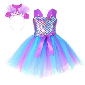3 / XXL(9-10Y) Mermaid Kids Ball Gown Dress JuniorHaul