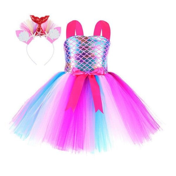4 / XXL(9-10Y) Mermaid Kids Ball Gown Dress JuniorHaul