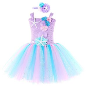 Mesh Sequins Mermaid Ball Gown With Hair Band Dress JuniorHaul
