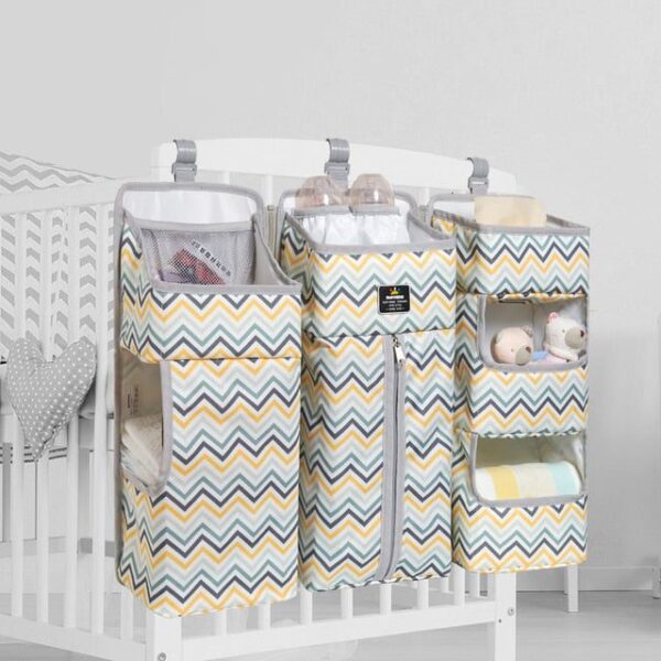Stripe yellow L Baby Crib Hanging Essentials Bedding Bag JuniorHaul