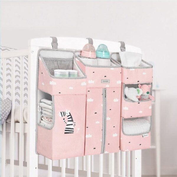 Pink L Baby Crib Hanging Essentials Bedding Bag JuniorHaul
