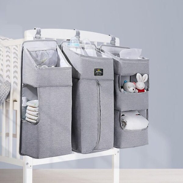 Grey L Baby Crib Hanging Essentials Bedding Bag JuniorHaul