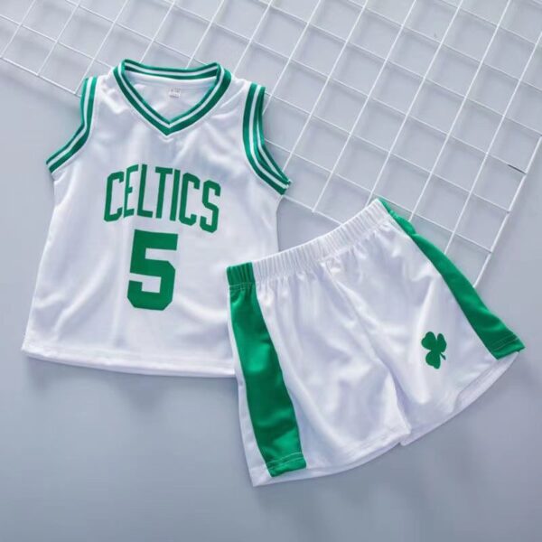 White Celtics 5 / 1T(90cm) Basketball Sleeveless Summer Suit JuniorHaul
