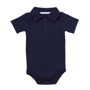Navy blue / 12M Turn-down Collar Baby Summer Rompers JuniorHaul