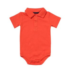 Orange / 12M Turn-down Collar Baby Summer Rompers JuniorHaul