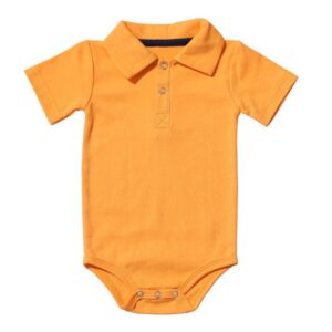 Yellow / 12M Turn-down Collar Baby Summer Rompers JuniorHaul
