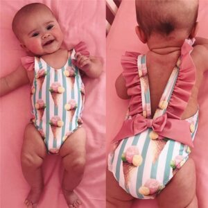 1st / 6-12 Months Baby Girl Floral Swimsuit JuniorHaul