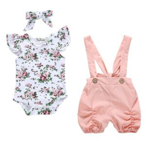 Ivory / 24M 3Pcs Baby Girl Summer Romper JuniorHaul