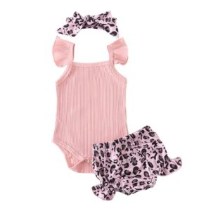 Pink 2 / 12M 3Pcs Baby Girl Summer Romper JuniorHaul