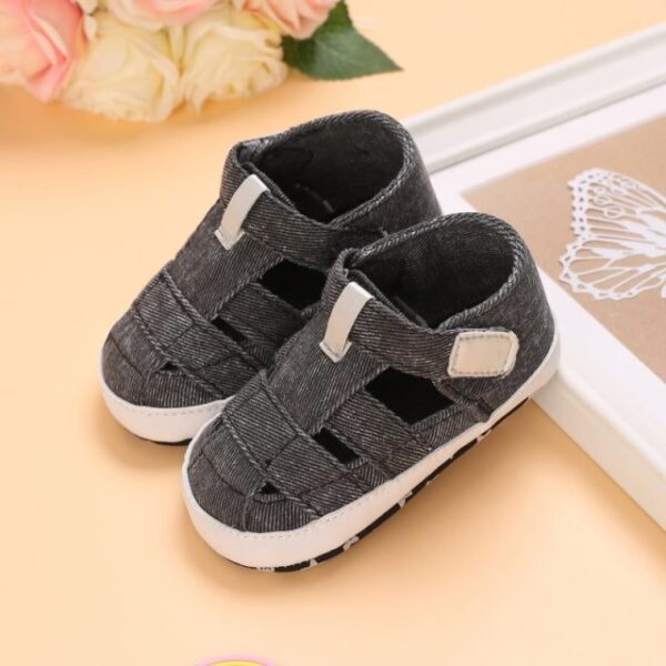 B202 Black / 7-12 Months Newborn Baby Boys Shoes JuniorHaul