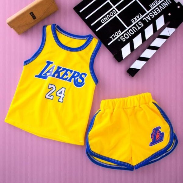 Yellow Lakers 24 / 1T(90cm) Basketball Sleeveless Summer Suit JuniorHaul