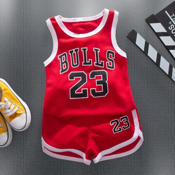 Red Bulls 23 / 1T(90cm) Basketball Sleeveless Summer Suit JuniorHaul