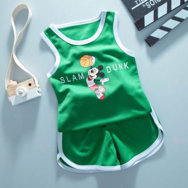 Green Slam Dunk / 11-12T(160cm) Basketball Sleeveless Summer Suit JuniorHaul