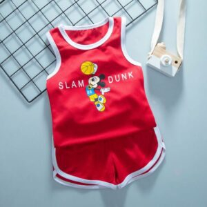 Red Slam Dunk / 11-12T(160cm) Basketball Sleeveless Summer Suit JuniorHaul