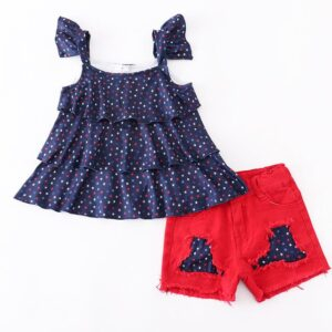 3rd / 12m Baby Girls Summer July 4th Clothing Set JuniorHaul