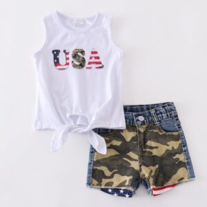 6th / 12m Baby Girls Summer July 4th Clothing Set JuniorHaul