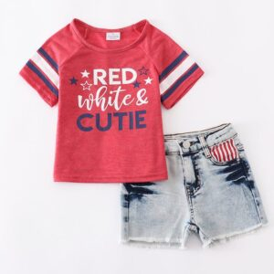 1st / 7T Baby Girls Summer July 4th Clothing Set JuniorHaul