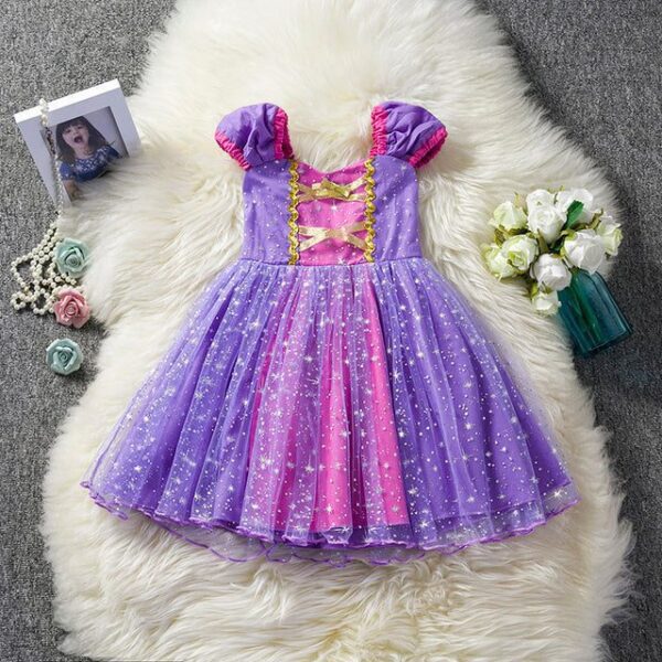 Purple / 6T Girls Cosplay Cartoon Princess Dress JuniorHaul