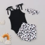 12M Newborn Baby Girl 3Pcs Leopard Bodysuit JuniorHaul