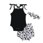 Newborn Baby Girl 3Pcs Leopard Bodysuit JuniorHaul