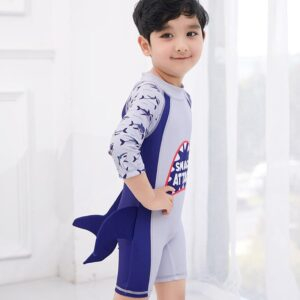 Tunoluker Baby Boys Swimsuit One Piece Toddlers Zipper Bathing Suit Swimwear with Hat Rash Guard Surfing Suit JuniorHaul