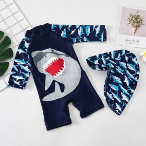 YM 4 Swim Suits / 2XL (12) Tunoluker Baby Boys Swimsuit One Piece Toddlers Zipper Bathing Suit Swimwear with Hat Rash Guard Surfing Suit JuniorHaul