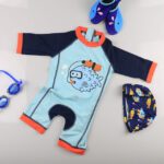 YM 6 Swim Suits / 2XL (12) Tunoluker Baby Boys Swimsuit One Piece Toddlers Zipper Bathing Suit Swimwear with Hat Rash Guard Surfing Suit JuniorHaul
