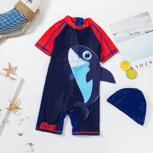 YM 7 Swim Suits / L (8) Tunoluker Baby Boys Swimsuit One Piece Toddlers Zipper Bathing Suit Swimwear with Hat Rash Guard Surfing Suit JuniorHaul